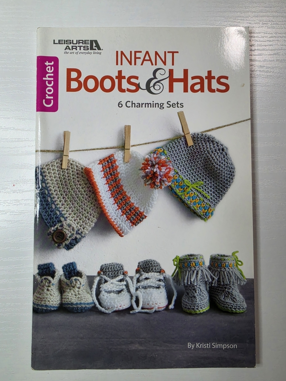 Leisure Arts Crochet Infant Boots & Hats Pattern Book